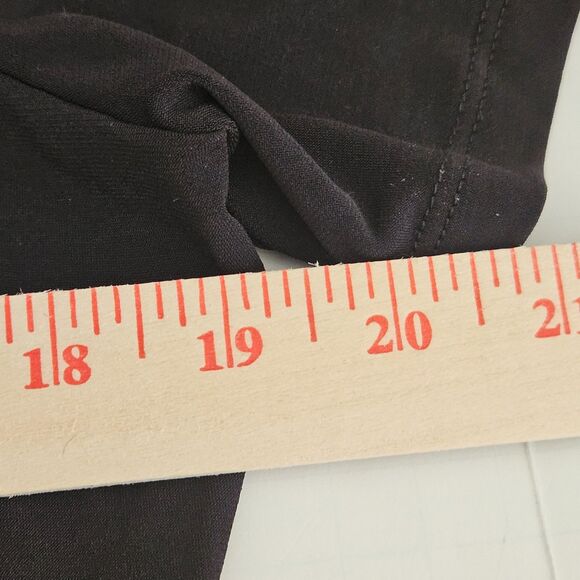 Michael Kors Dress Womens Large Black Faux Wrap MK Gold Ring & Tie Waistline - Picture 7 of 8